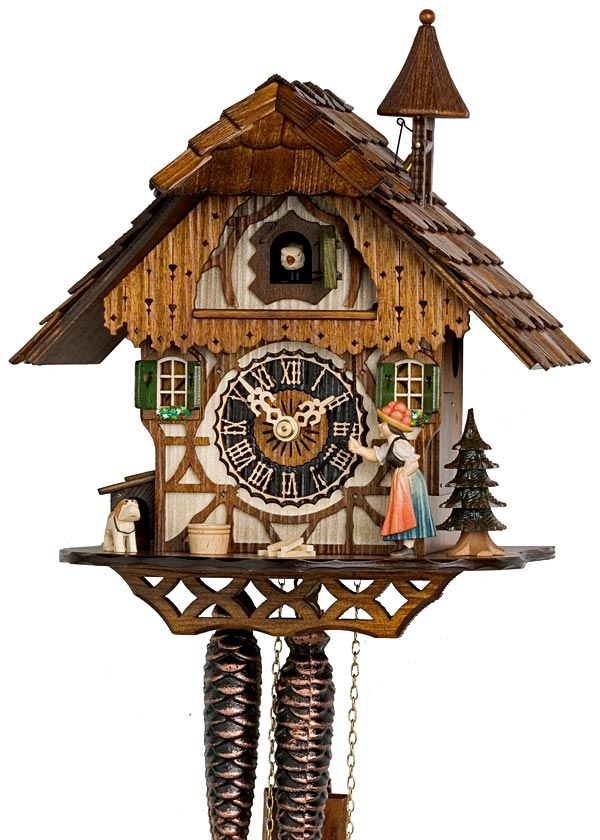 高い素材】 鳩時計 ドイツ・へーネス社製オルゴール2曲付き 掛時計/柱